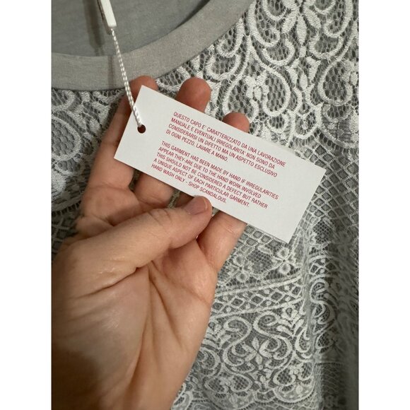 Scandal Italy layered lace sheer puff sleeve mini dress‎ boho victorian size M - Picture 7 of 9